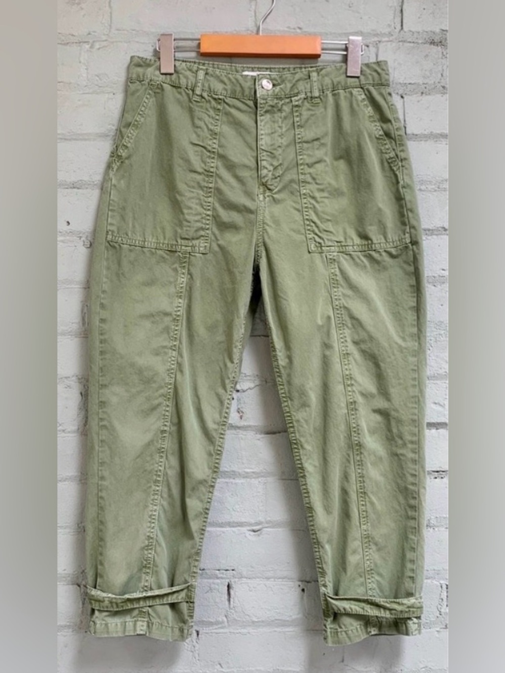 Zara Khaki Green Cropped Pants